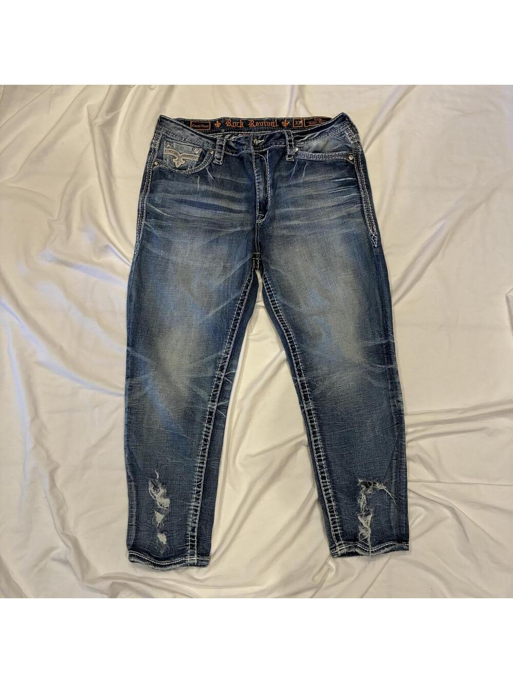 Rock Revival Womans W33 Coral Haze Easy Ankle Mid Rise Skinny Jeans